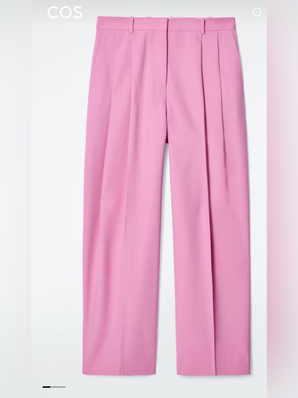 COS Size 4 RELAXED TWILL WIDE-LEG TROUSERS PINK